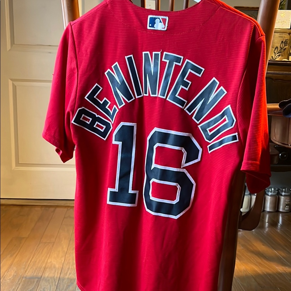 Majestic Red Baseball Jersey with Player Name and Number